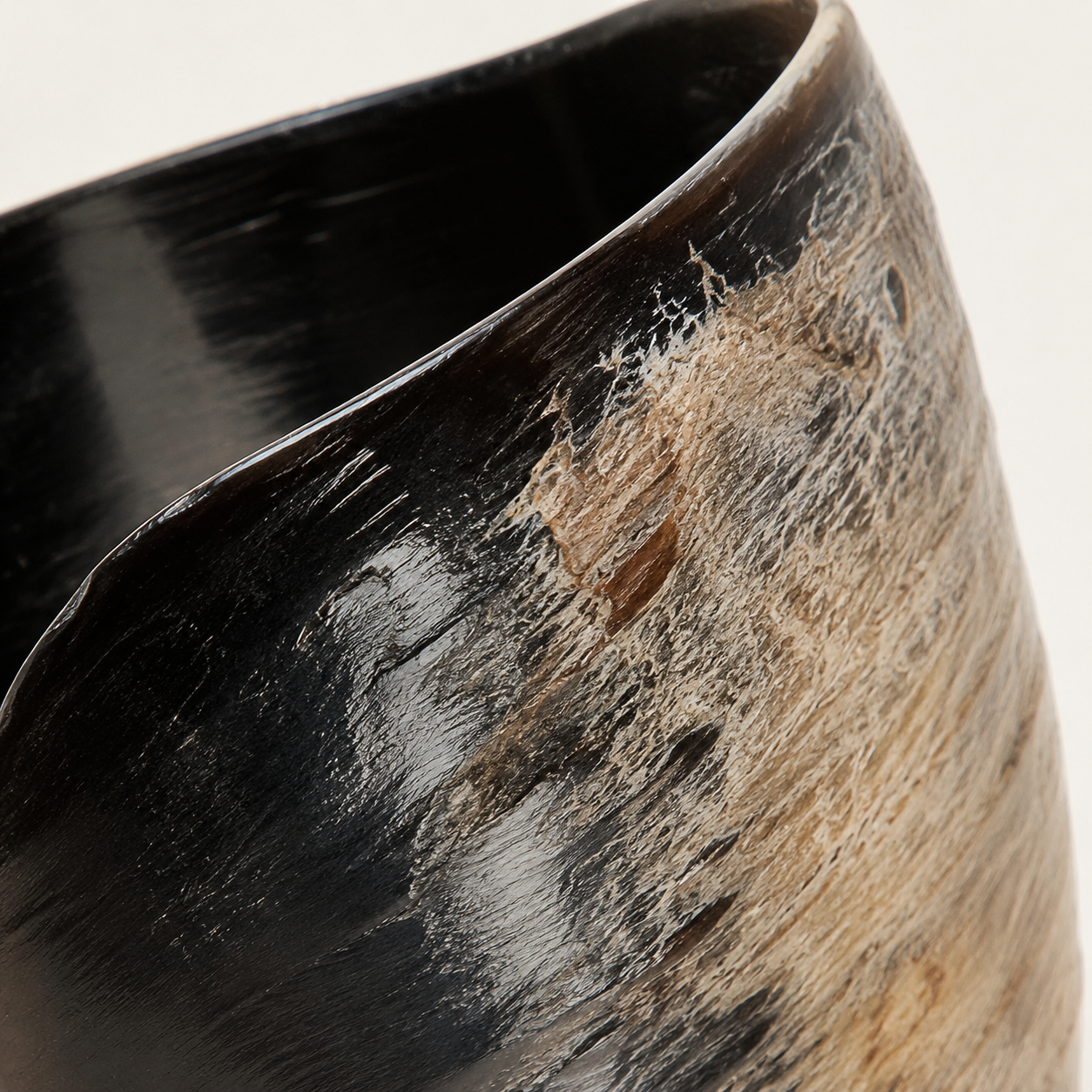 Oversized Natural Horn Sculptural Statement Cuff Bracelet