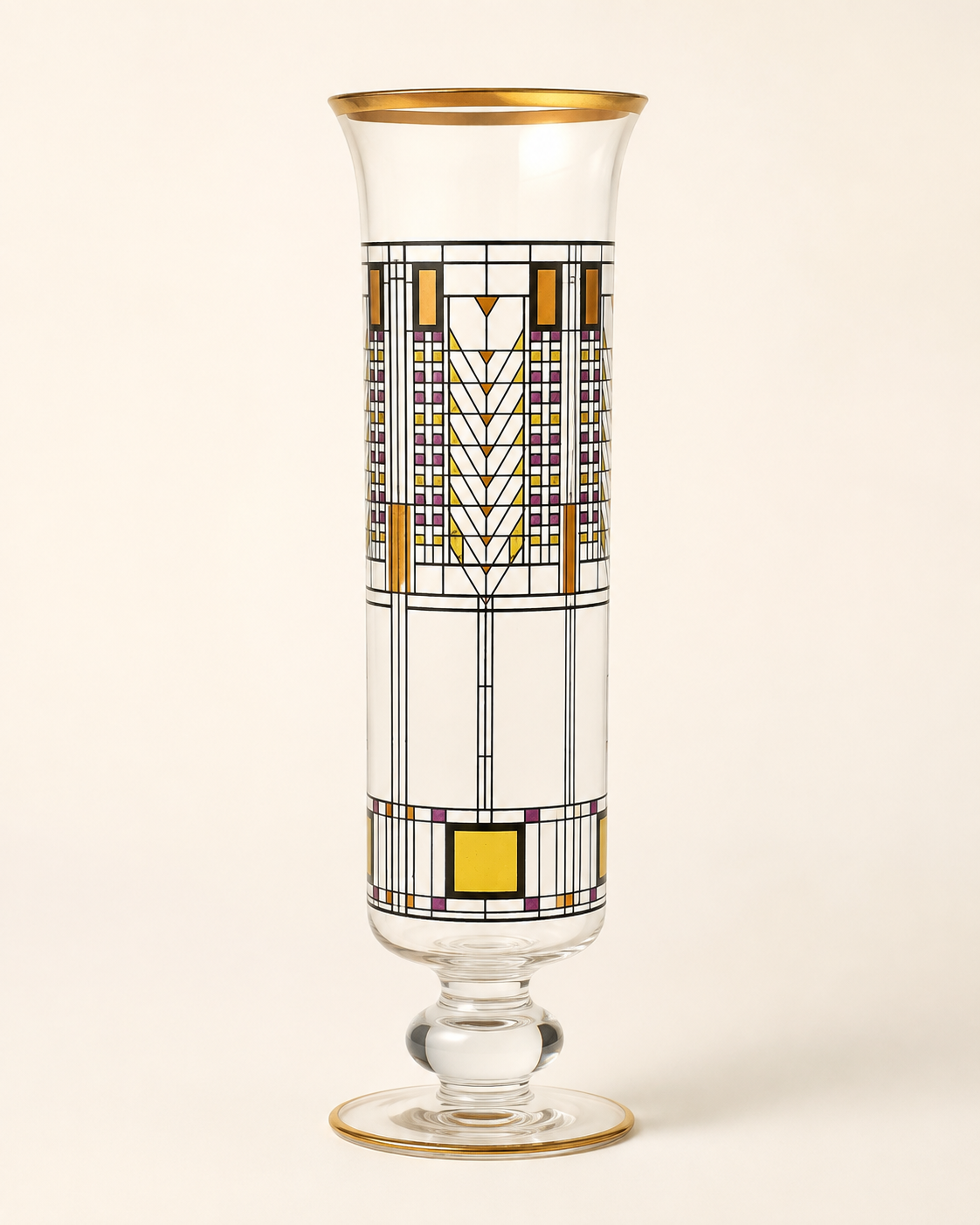 Vintage 1997 Frank Lloyd Wright Tree of Life Glass Vase by Egizia