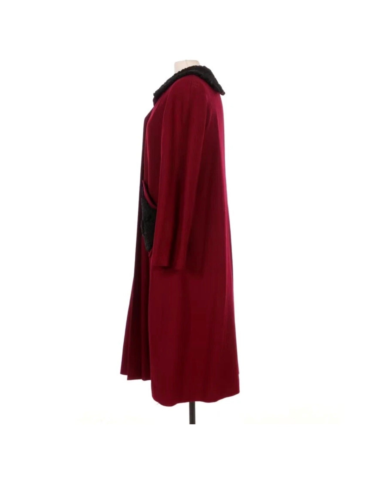 Vintage Henley’s 1950’s Red Wool Swing Coat with Persian Lamp Trim | Women’s L/XL