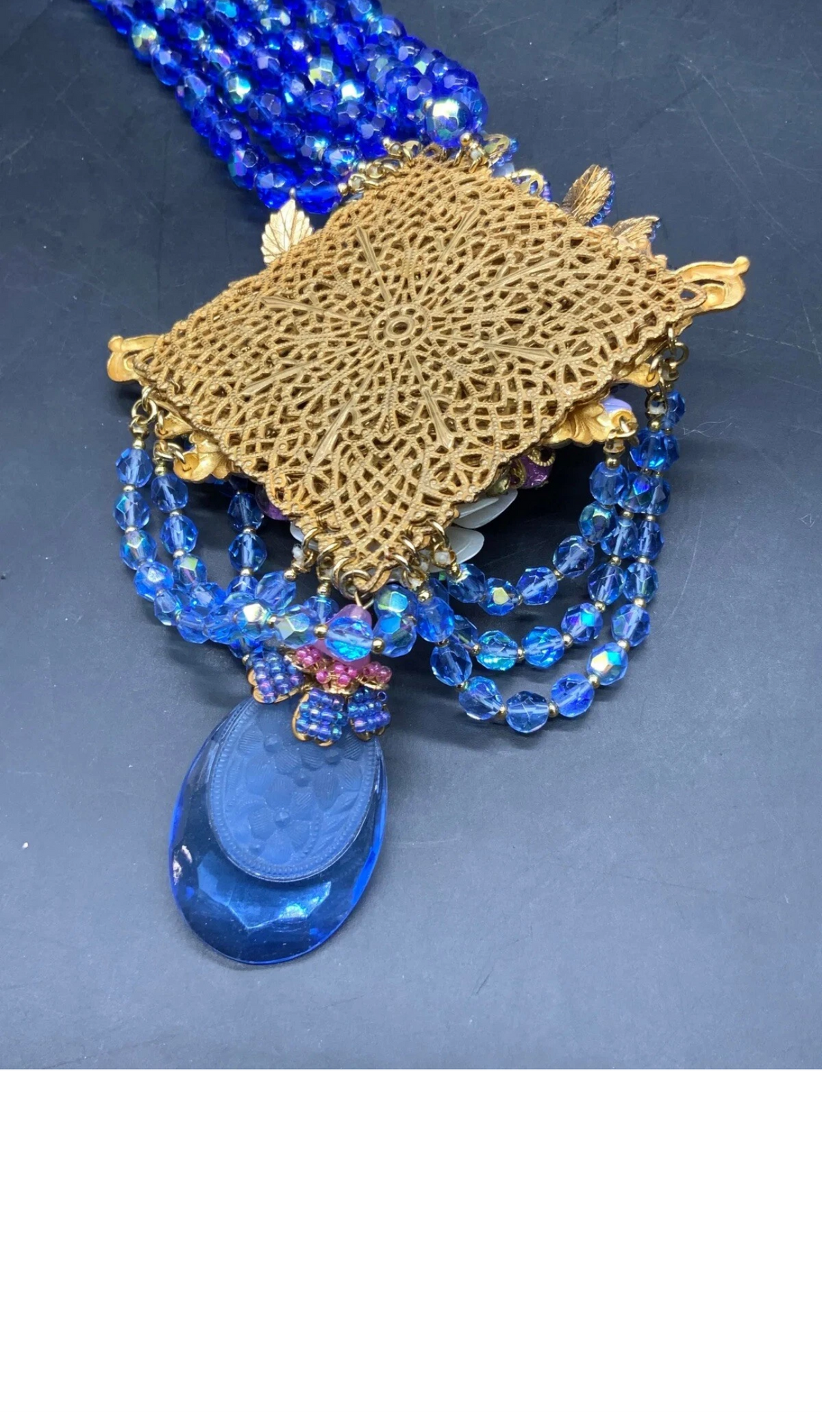 Ian St.Gielar Blue Cameo Limited Edition Statement Necklace
