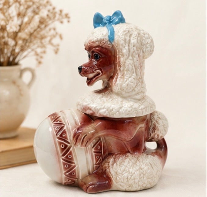 Vintage C. Miller ”Fiji” French Poodle Ceramic Cookie Jar, 12 inch