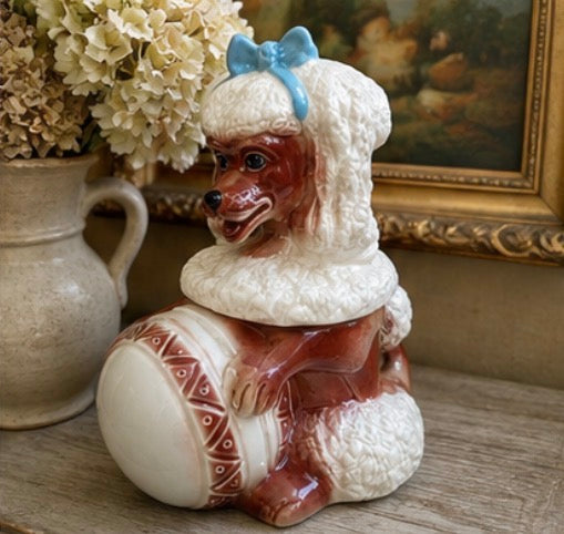 Vintage C. Miller ”Fiji” French Poodle Ceramic Cookie Jar, 12 inch