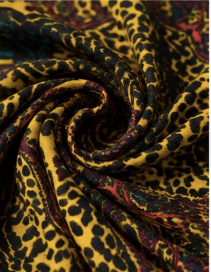 Vintage Oversized 46’’ Cotton Leopard Plaid Square Scarf
