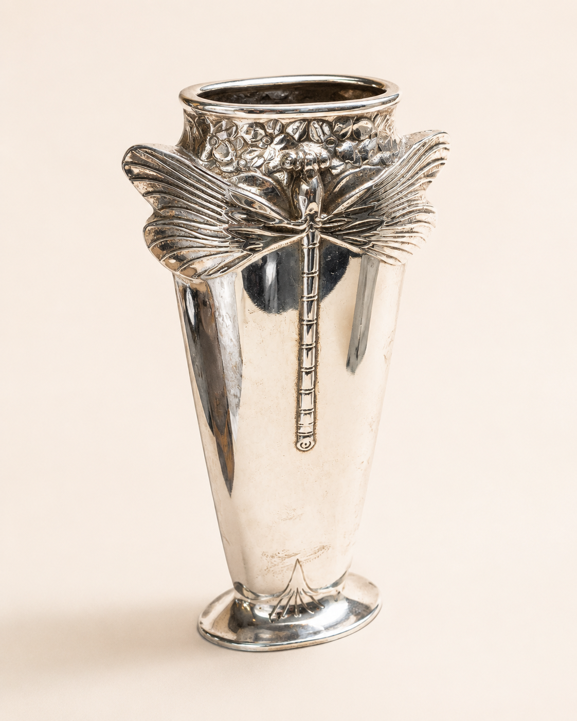 Christofle Gallia Libellule Silver-Plated Dragonfly Vase With Box