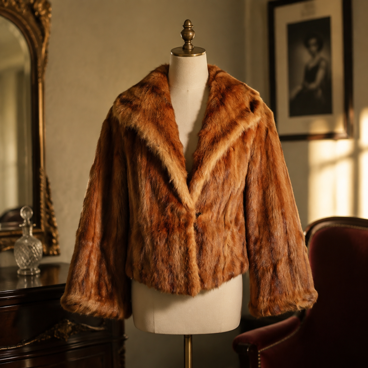 Ava Gardner Personally Owned Vintage Fur Coat Notarized Provenance