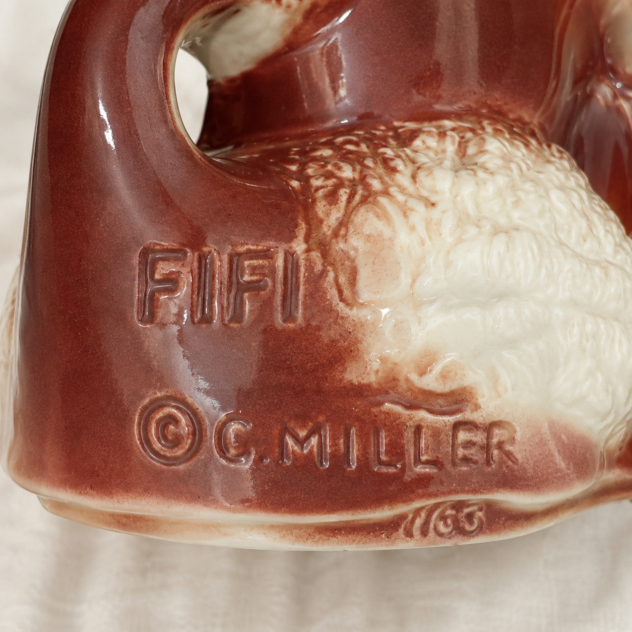Vintage C. Miller ”Fiji” French Poodle Ceramic Cookie Jar, 12 inch