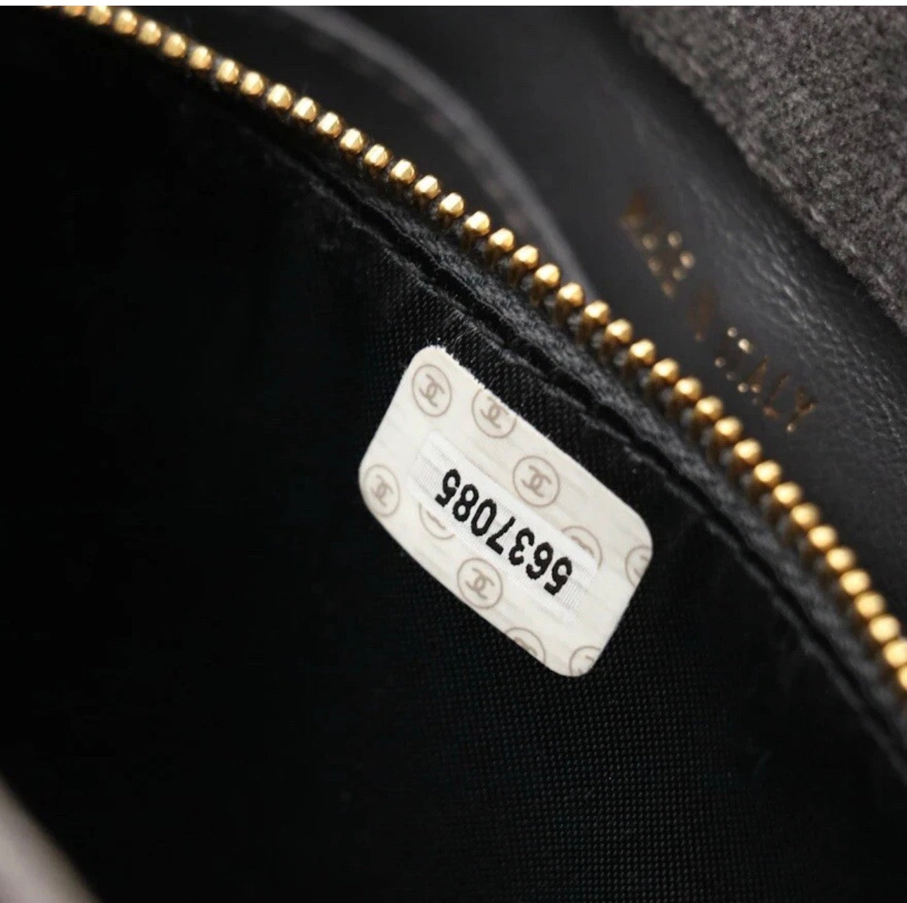 CHANEL Grey Quilted Cotton Canvas CC Lock Shoulder Bag
