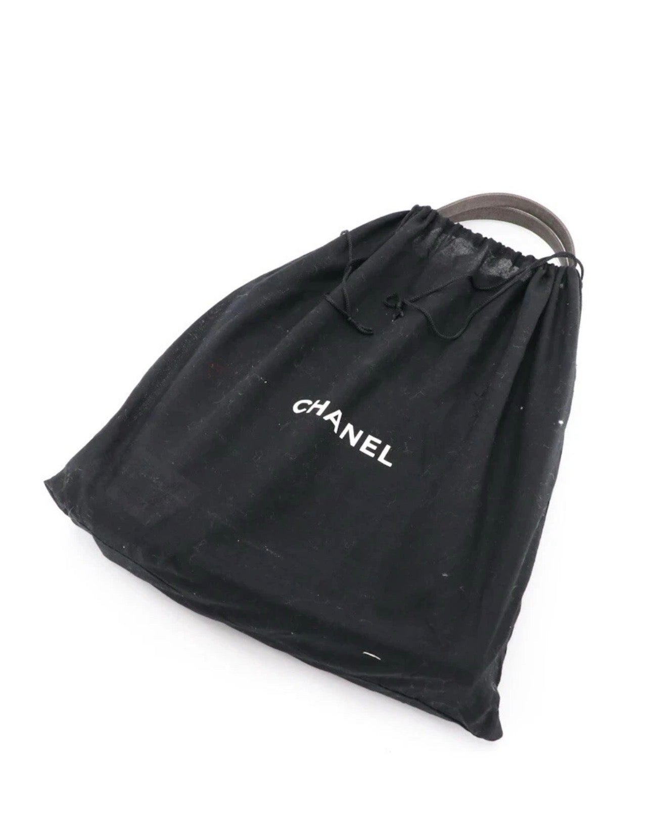 CHANEL Grey Quilted Cotton Canvas CC Lock Shoulder Bag