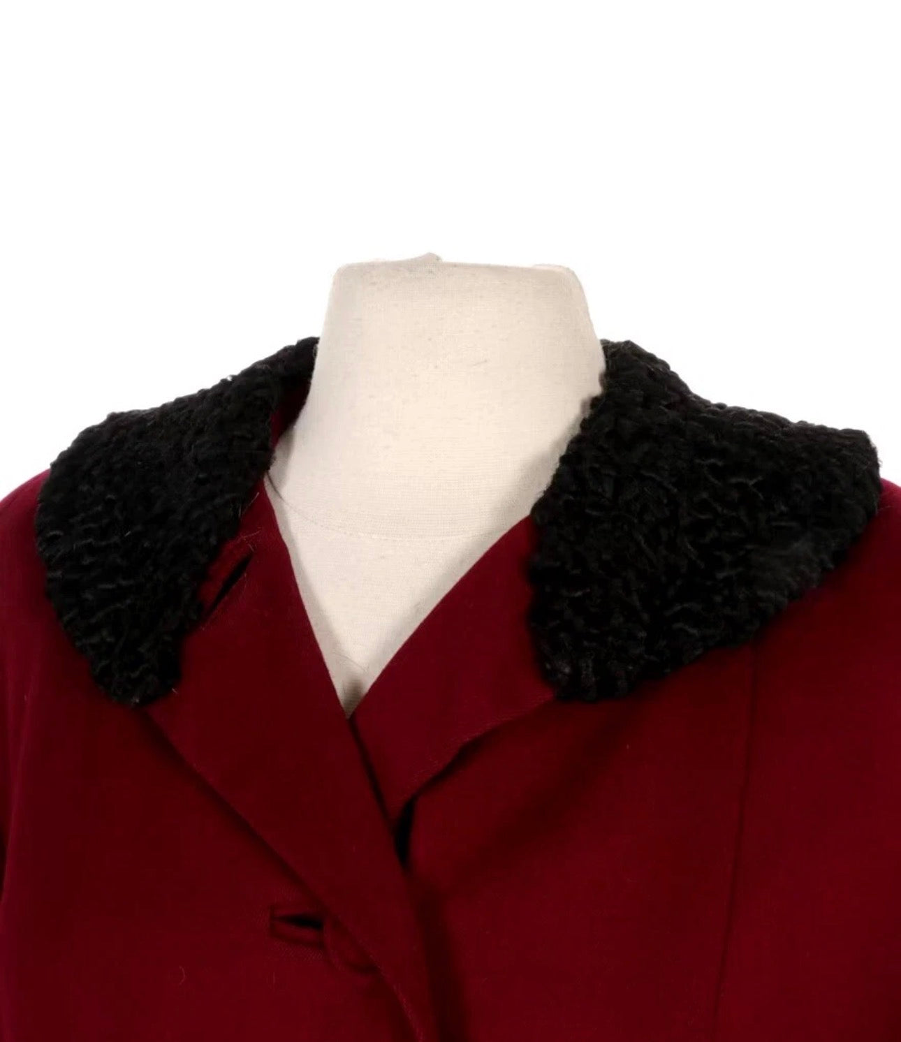 Vintage Henley’s 1950’s Red Wool Swing Coat with Persian Lamp Trim | Women’s L/XL