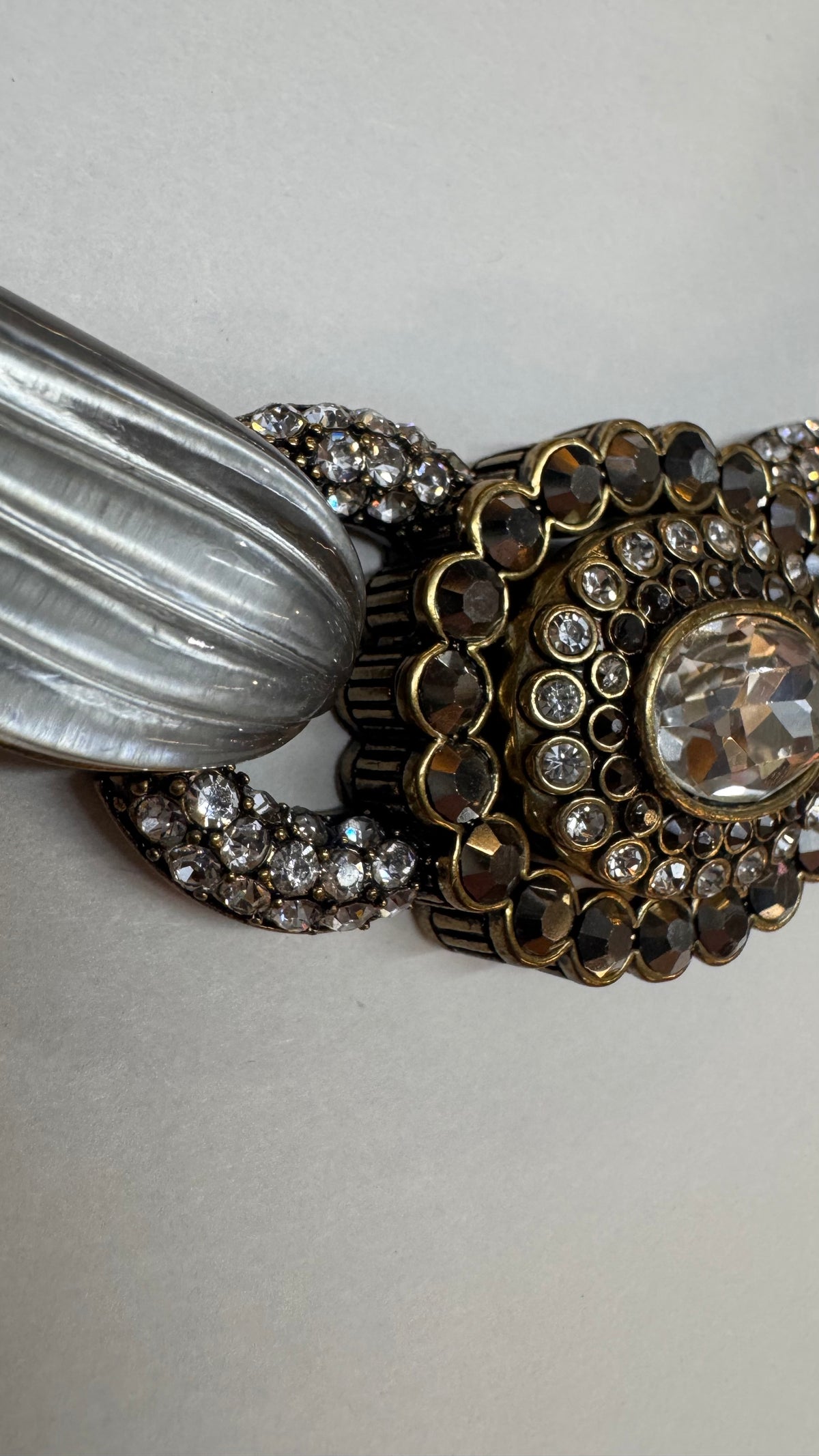 Heidi Daus Signed Crystal Statement Necklace with Black Faceted Beads