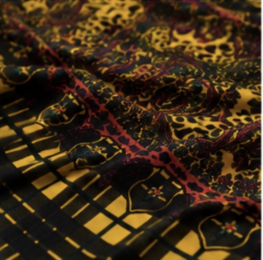 Vintage Oversized 46’’ Cotton Leopard Plaid Square Scarf