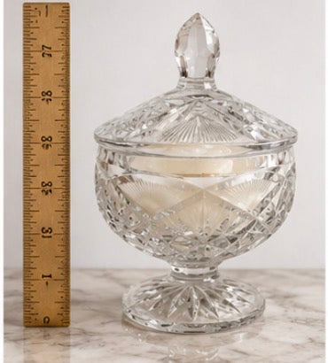 Rose Relic Cut Crystal Pedestal Candle with Lid