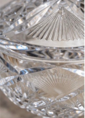 Rose Relic Cut Crystal Pedestal Candle with Lid