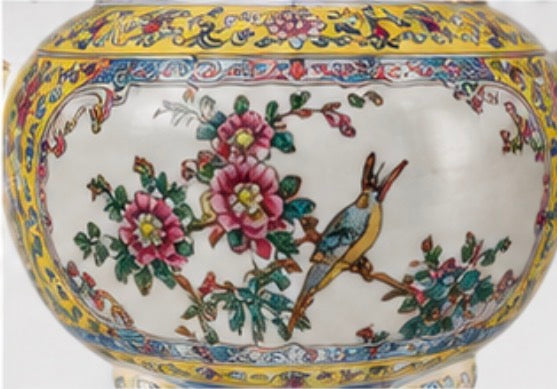 Chinese-Style Famille Rose Tripod Censor with Lid | 10’’ Decorative Urn