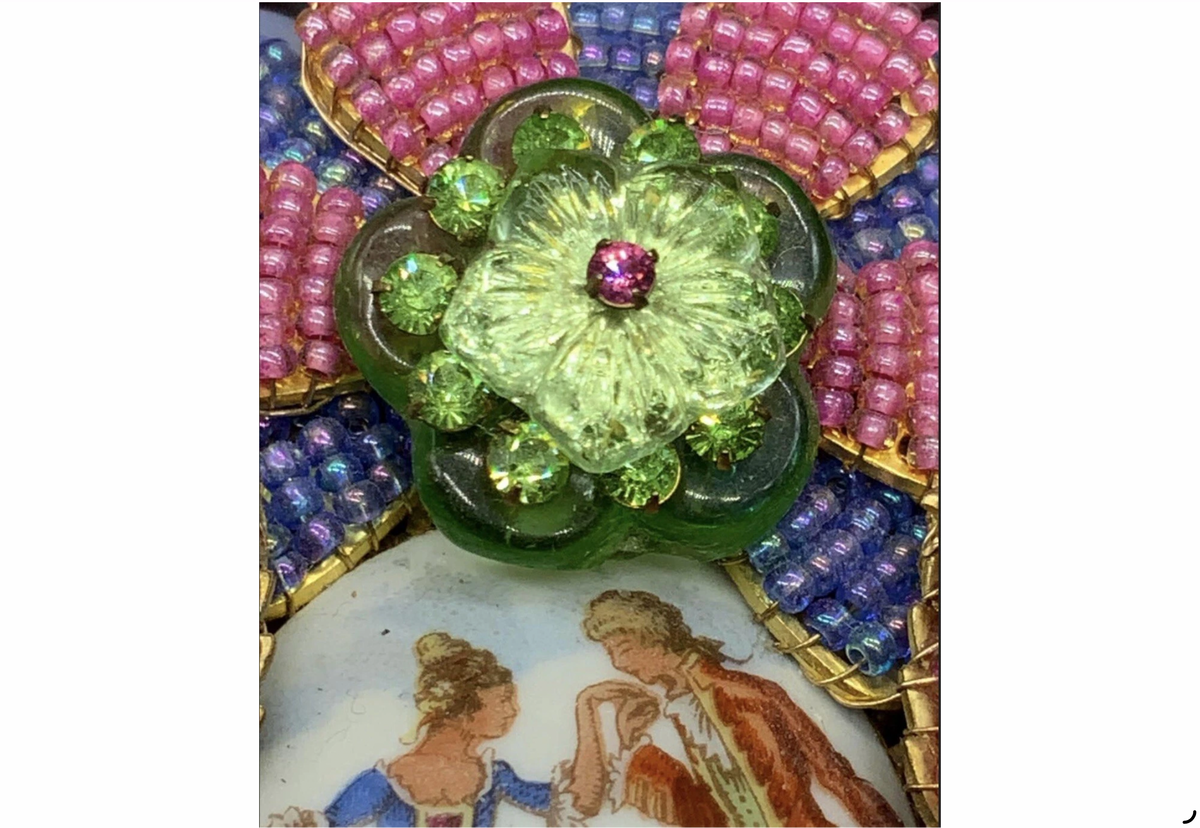 Ian St. Gielar Courting Couple Floral Statement Necklace