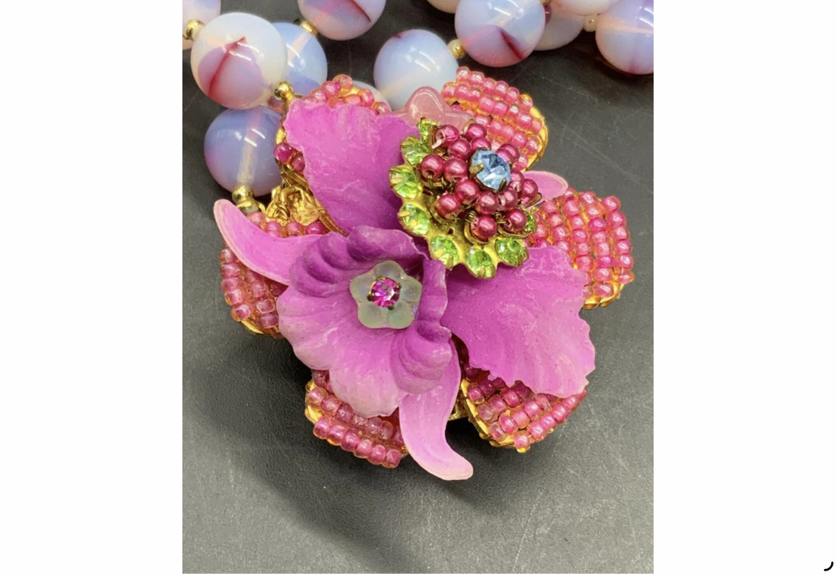 Ian St. Gielar Courting Couple Floral Statement Necklace