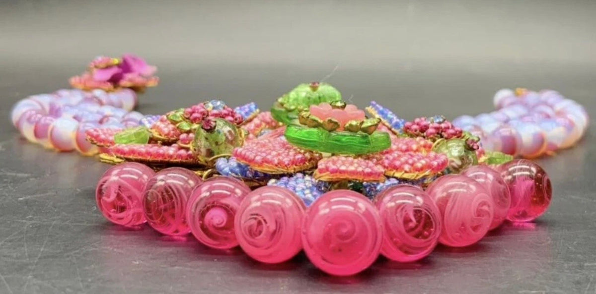 Ian St. Gielar Courting Couple Floral Statement Necklace