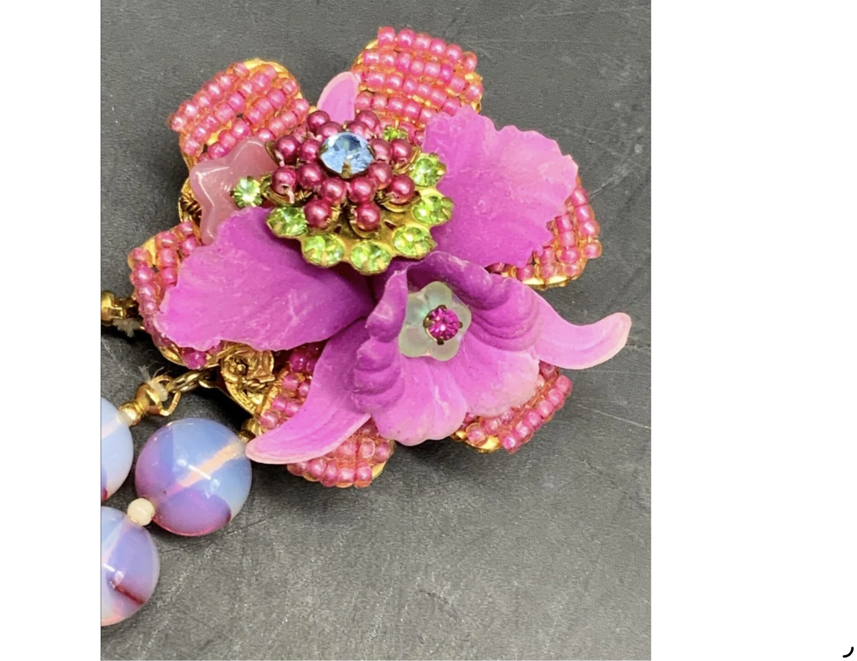 Ian St. Gielar Courting Couple Floral Statement Necklace